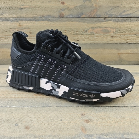 adidas Originals NMD_R1 Men's Shoes Black White Camo - Picture 2 of 13